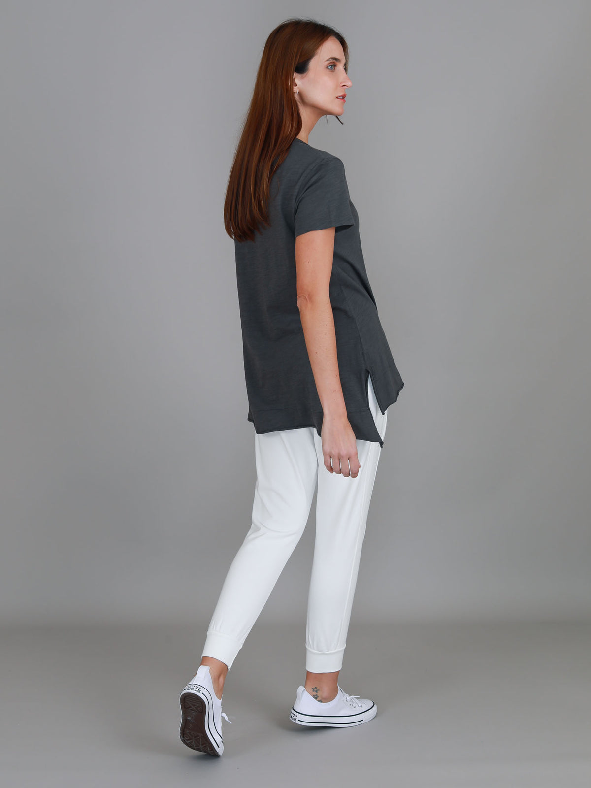 grey side split tee