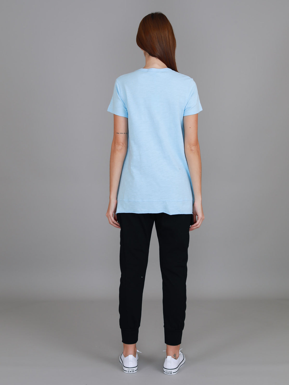 clear sky blue crew tee