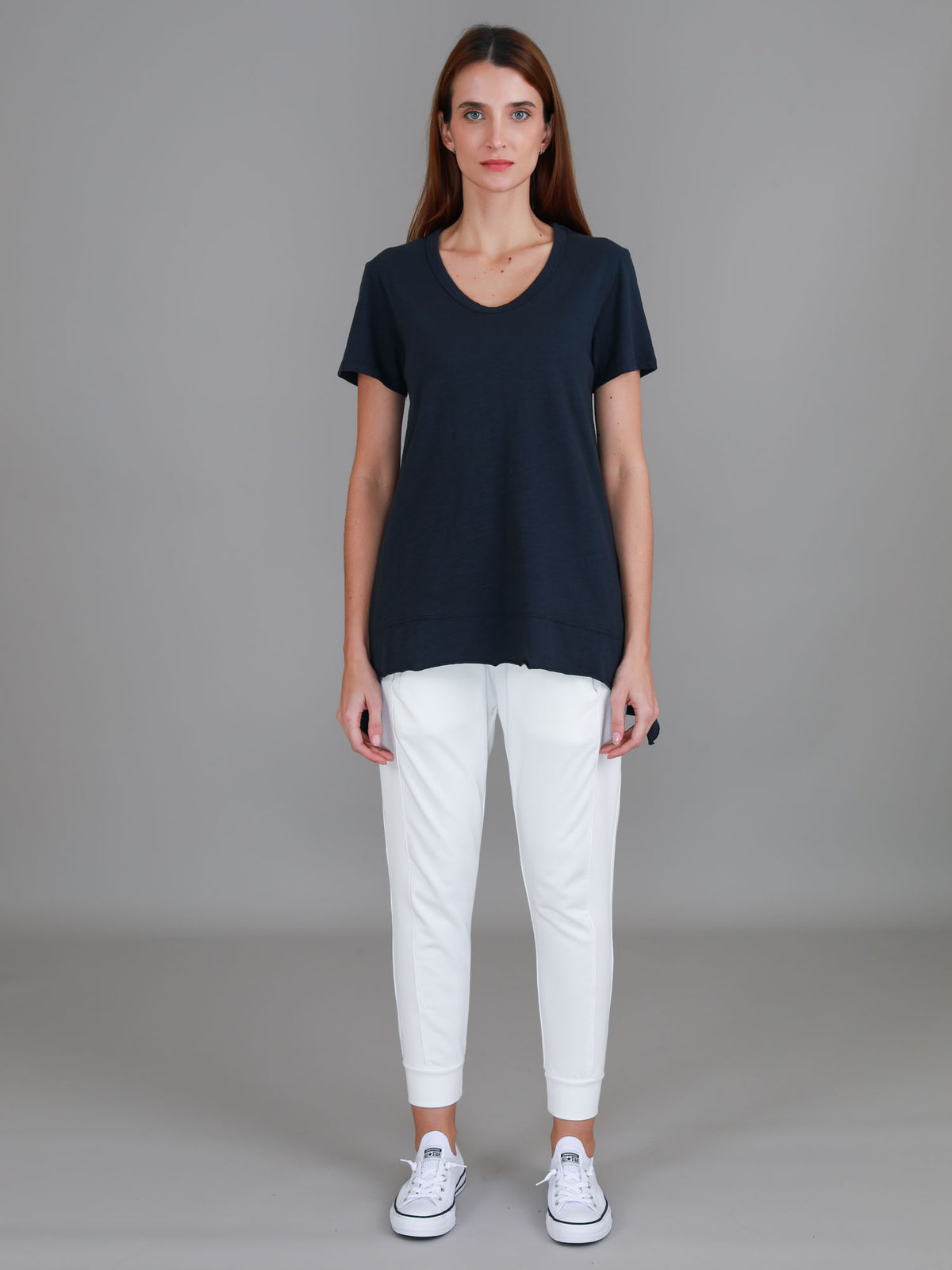 navy cotton crew tee