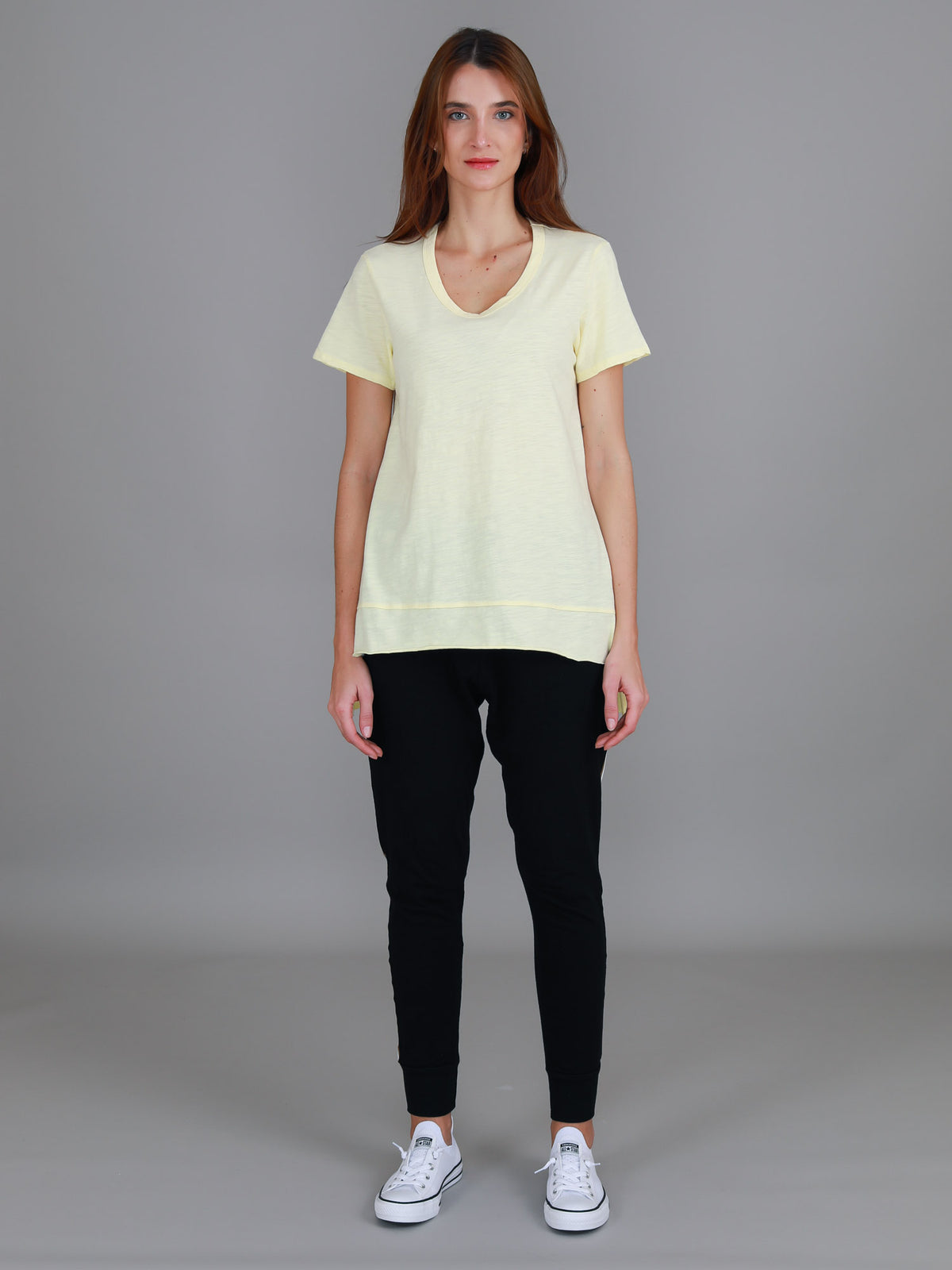 yellow cotton crew tee