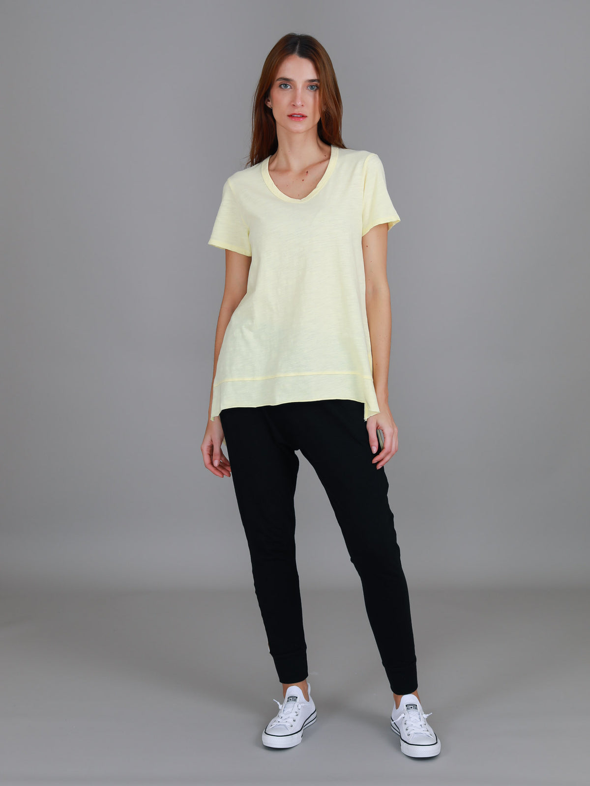 lemon cotton crew tee