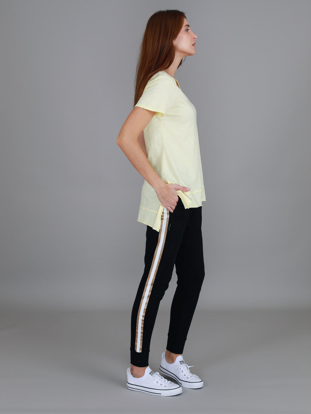 lemon crew neck top women