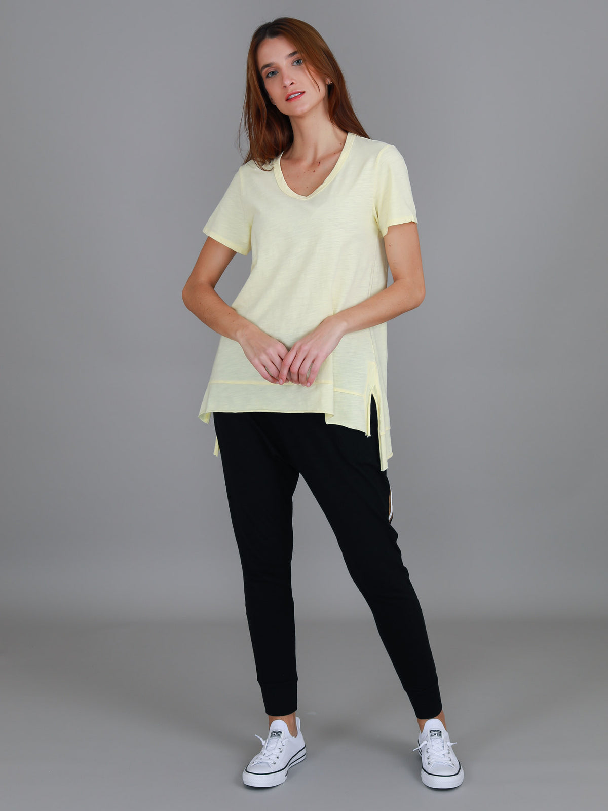 yellow short sleeve crew tee