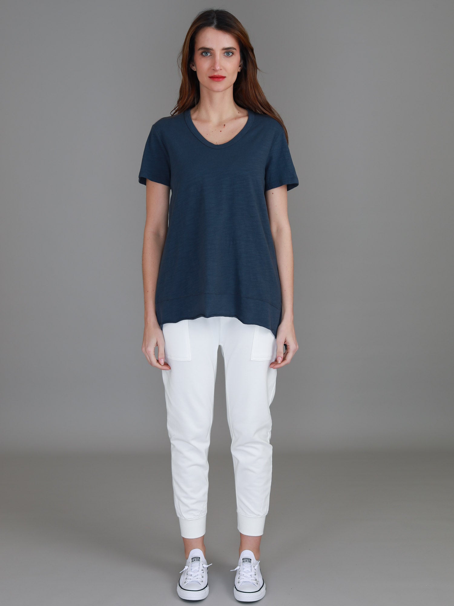 v neck shirt womens #color_indigo