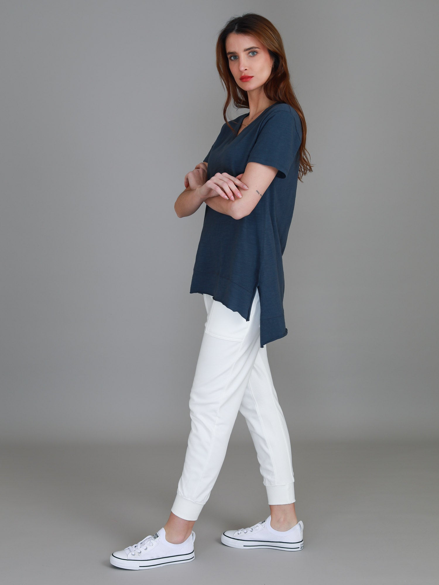 women blue shirt #color_indigo