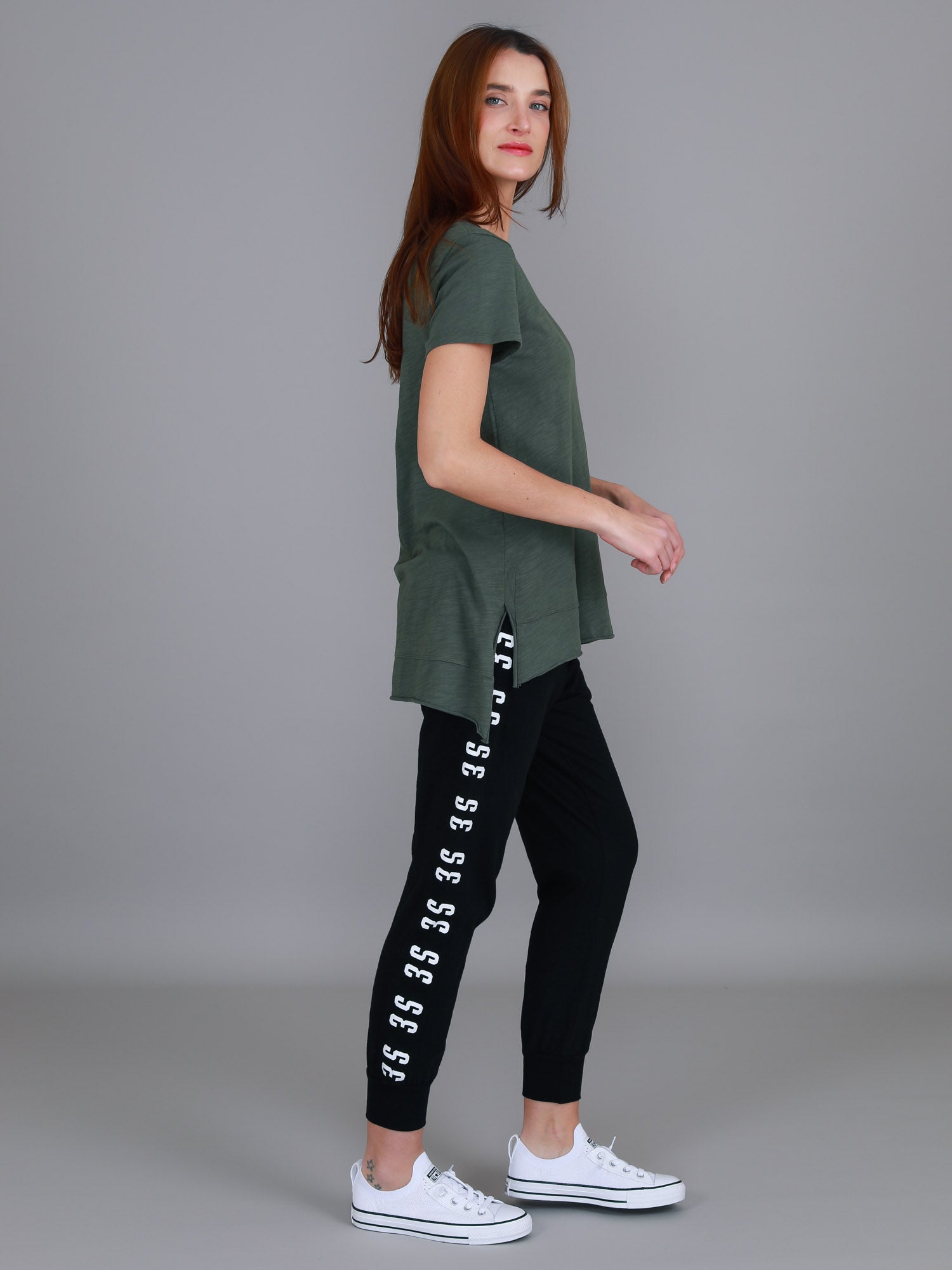 dark green t shirt women's #color_khaki