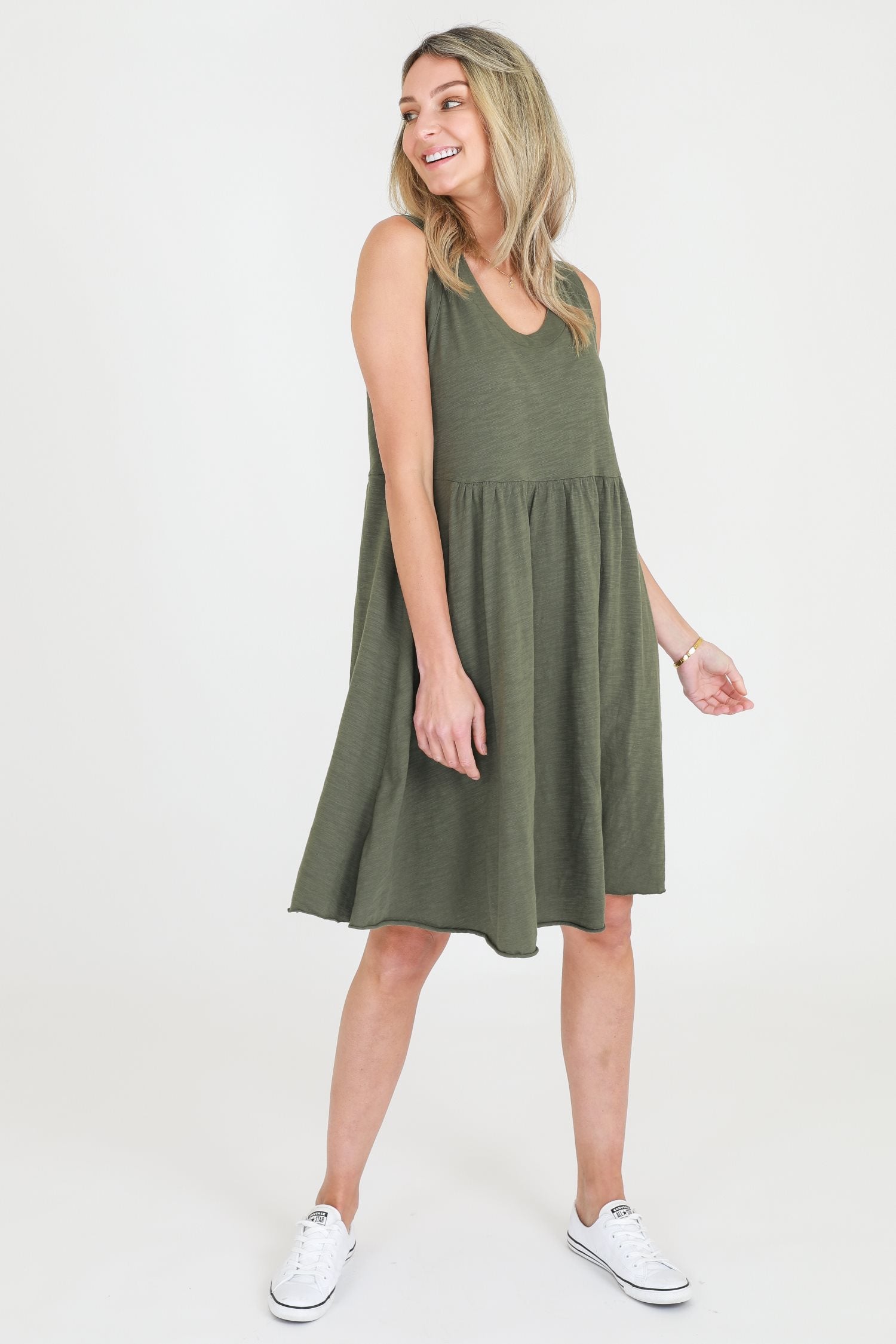 green dress online #color_khaki