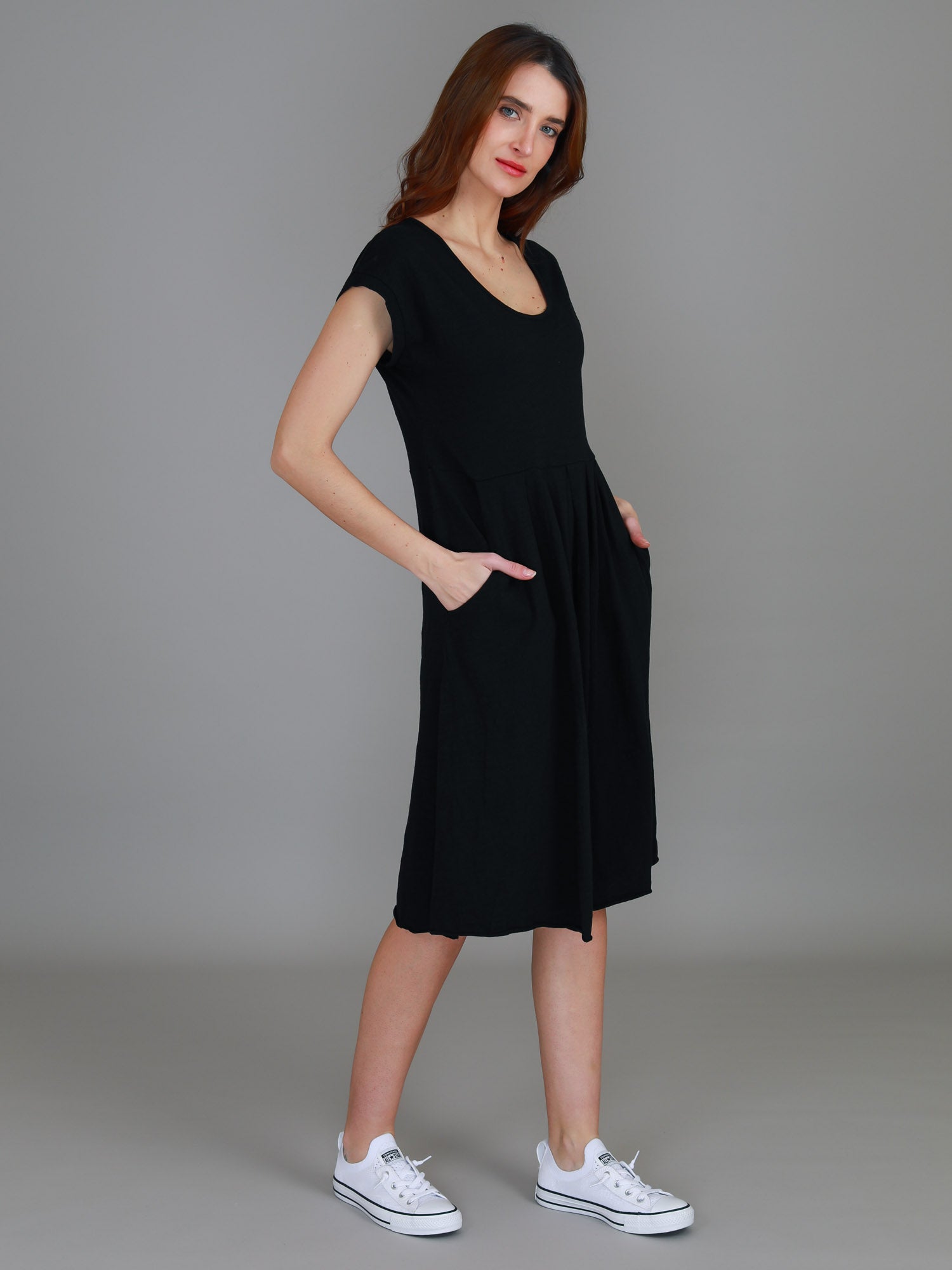 womens midi dress #color_black