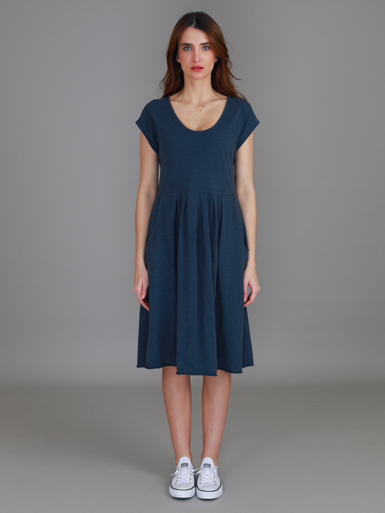 casual cotton dresses #color_indigo