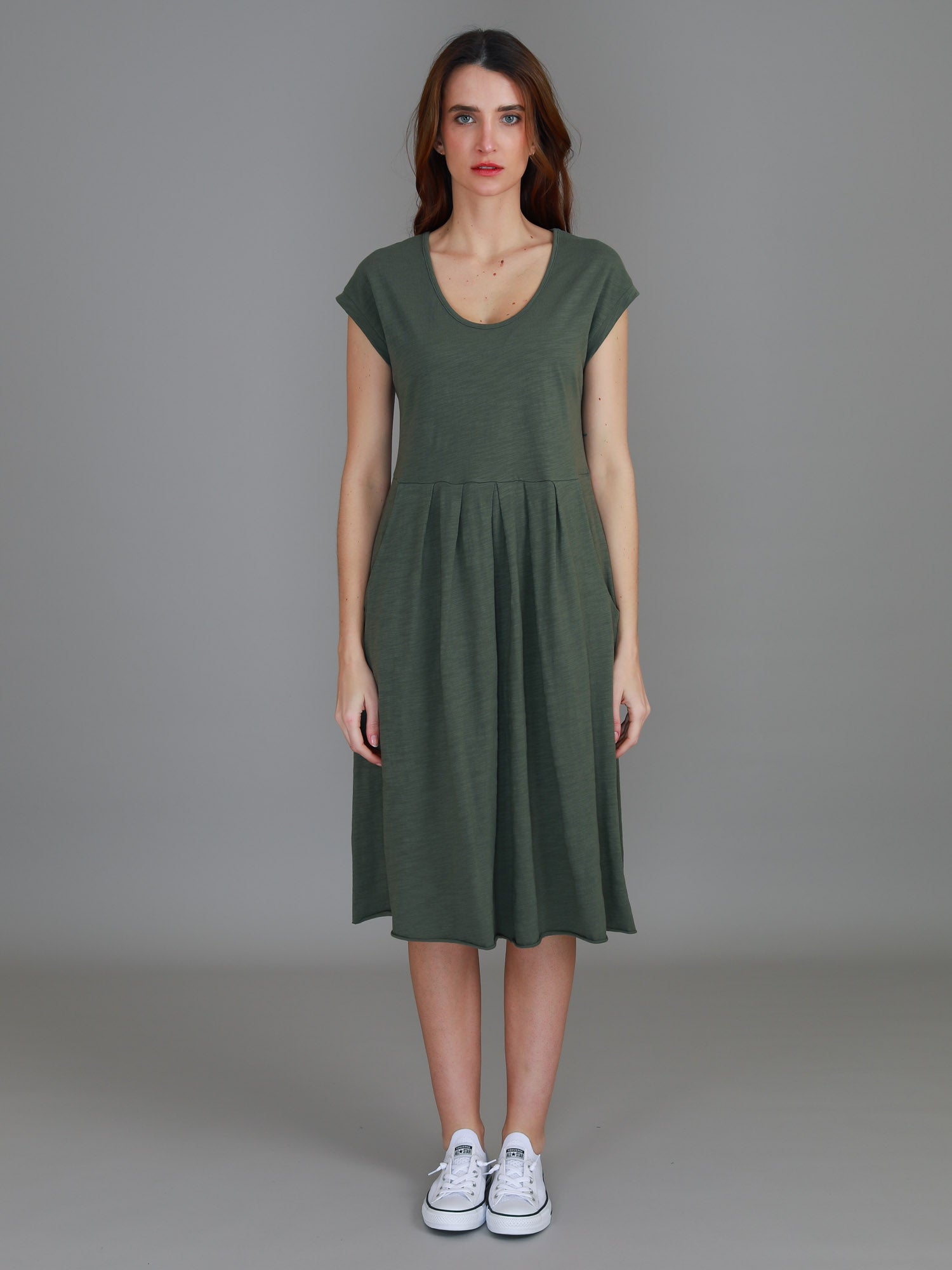 mid length dress #color_khaki