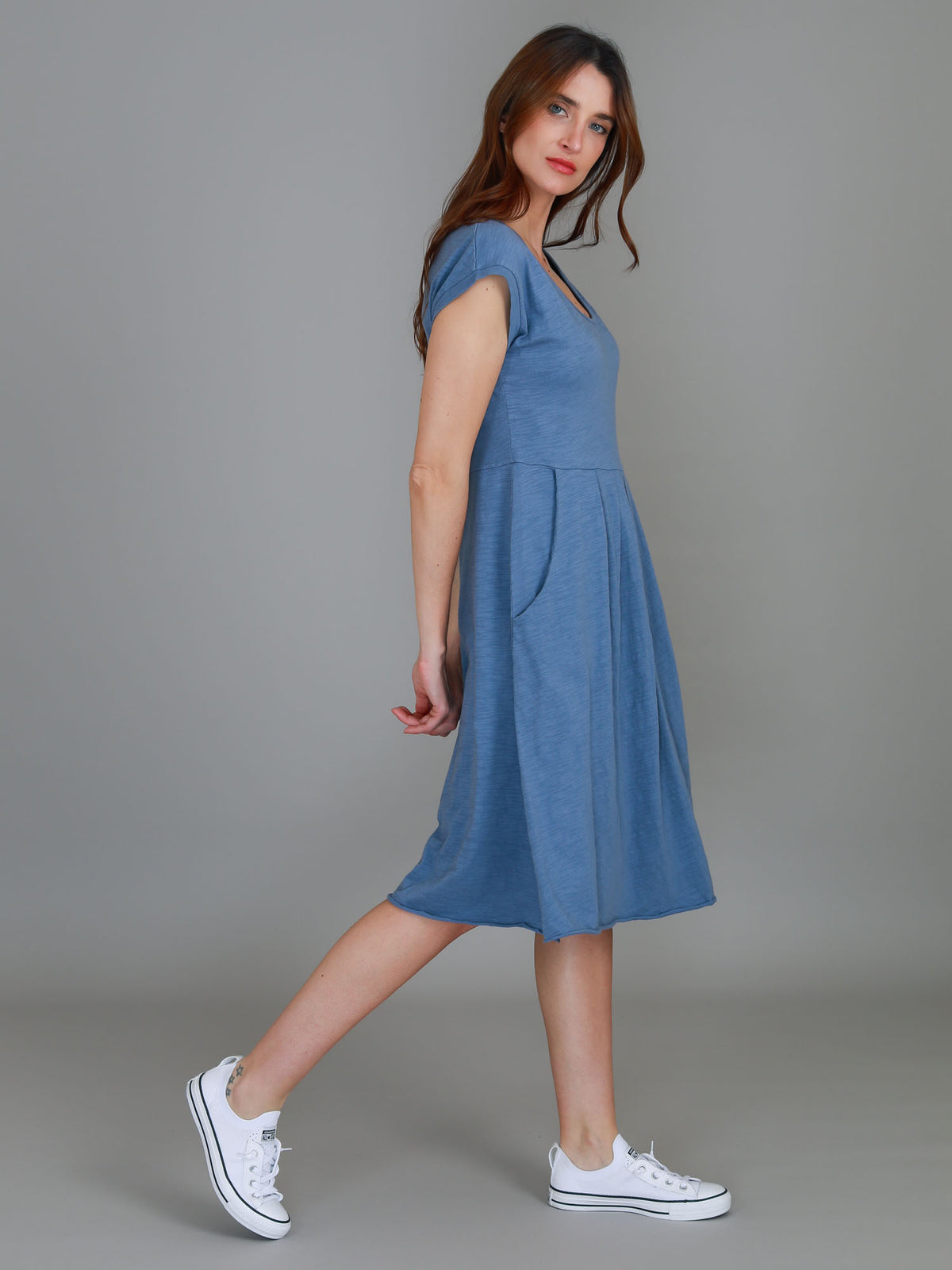 grey cotton dress