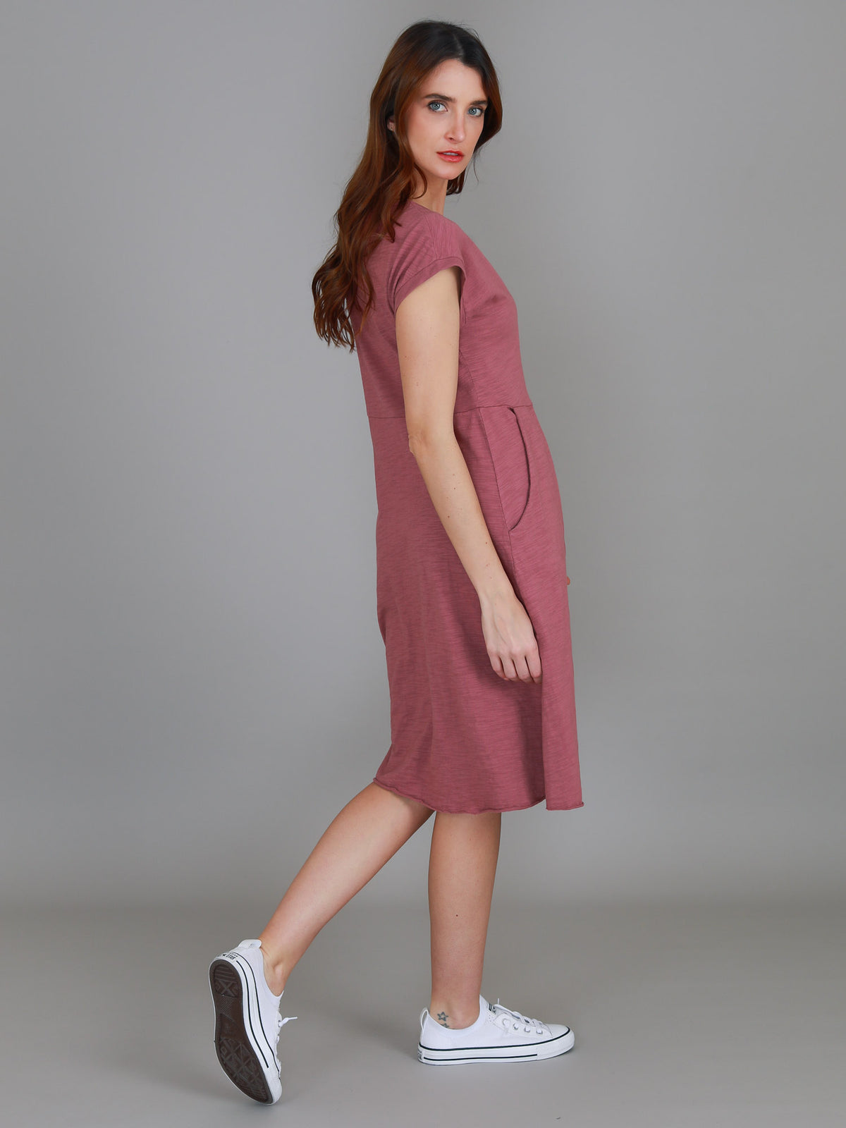 plum cotton dress