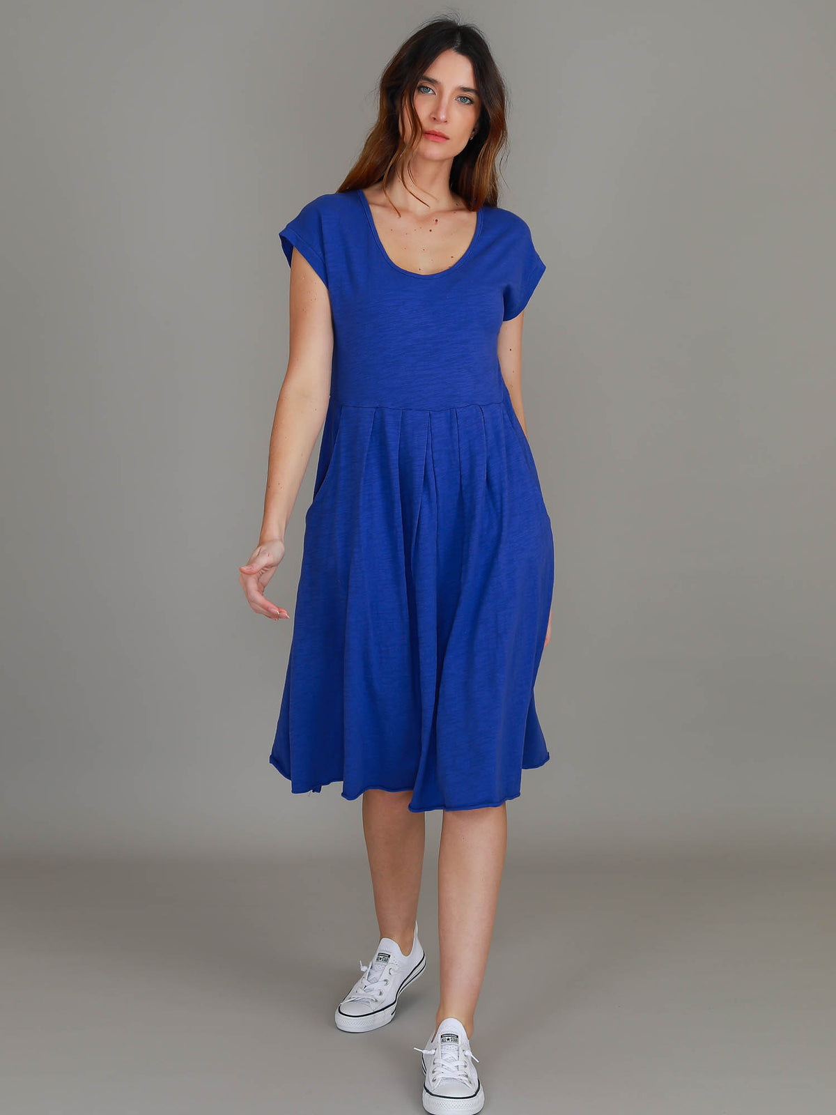 purple midi dress