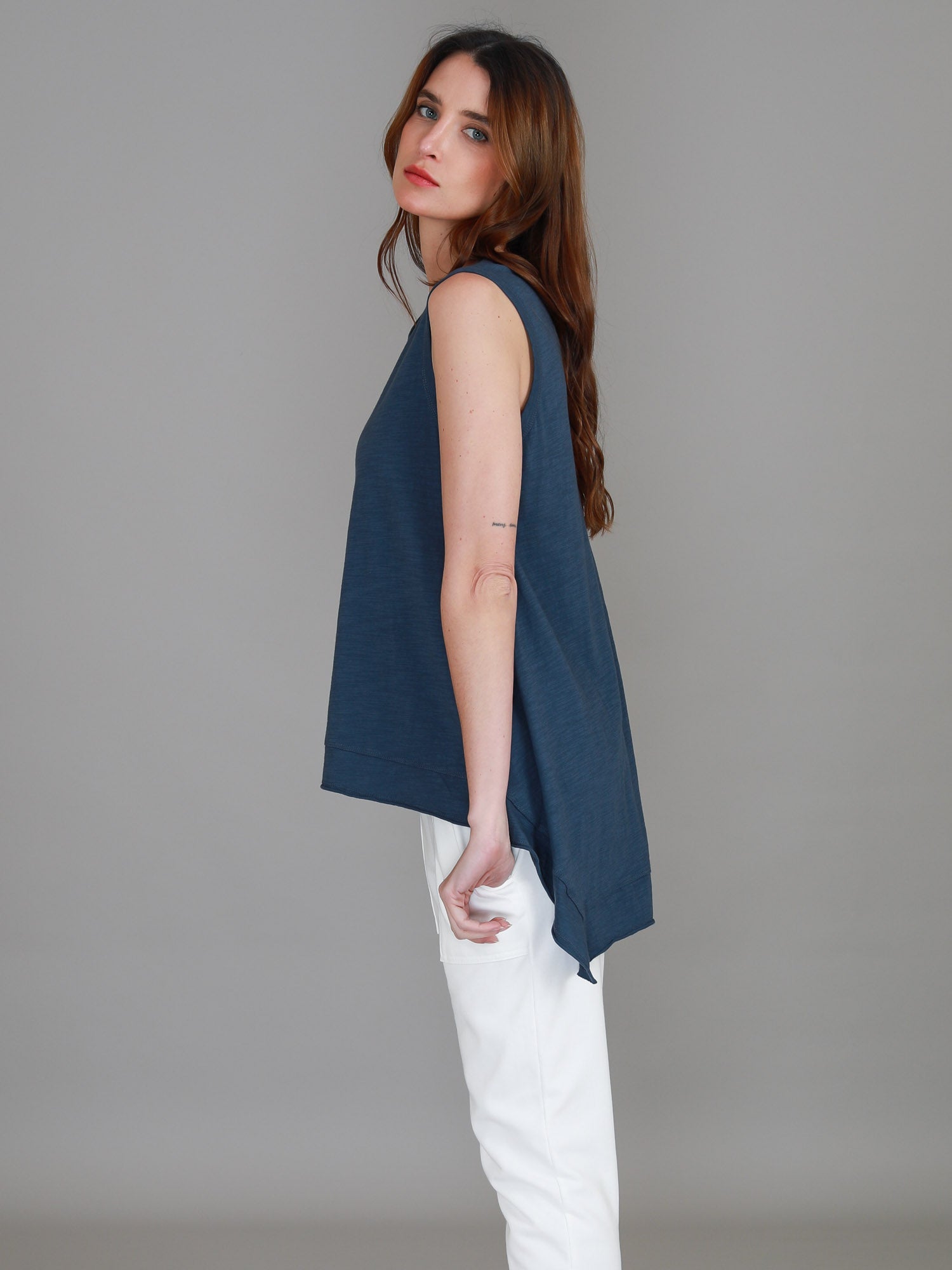 long tank tops for women #color_indigo