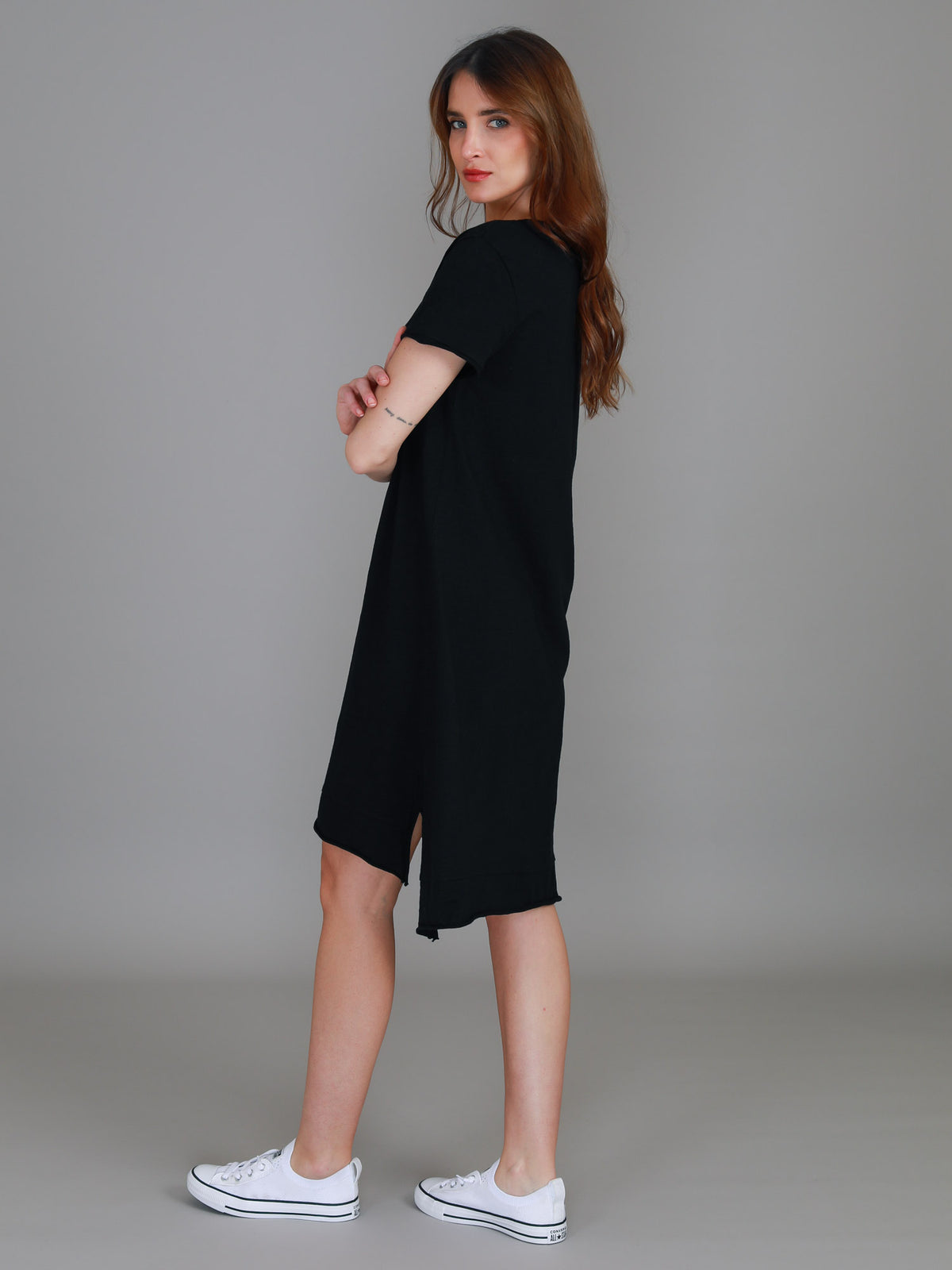black jersey dress