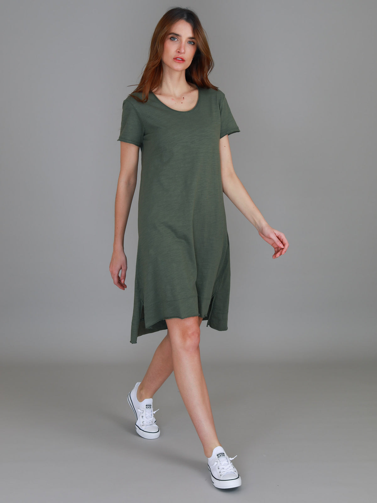 khaki t shirt dress