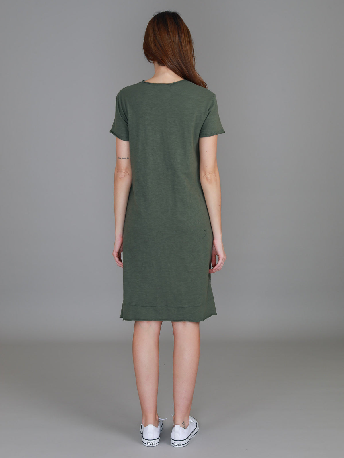 khaki jersey dress