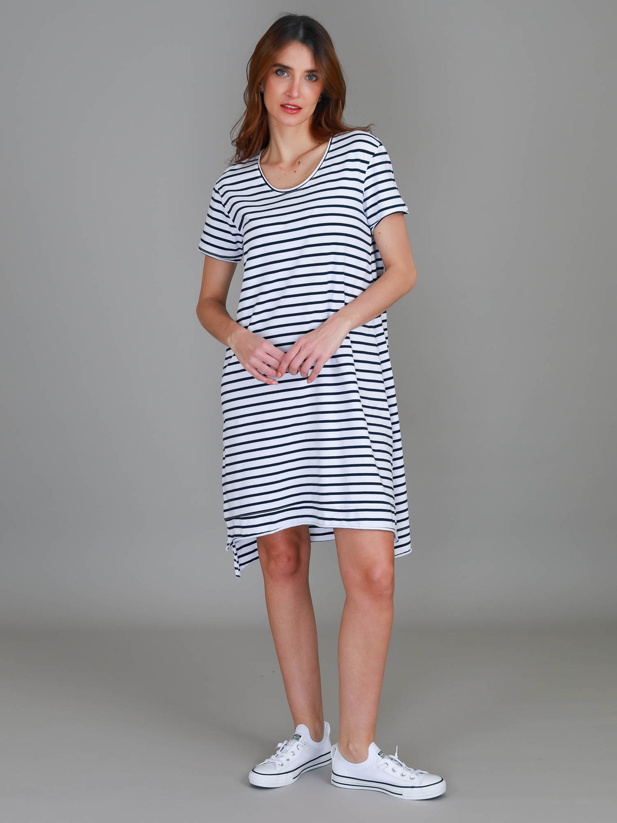 white jersey dress