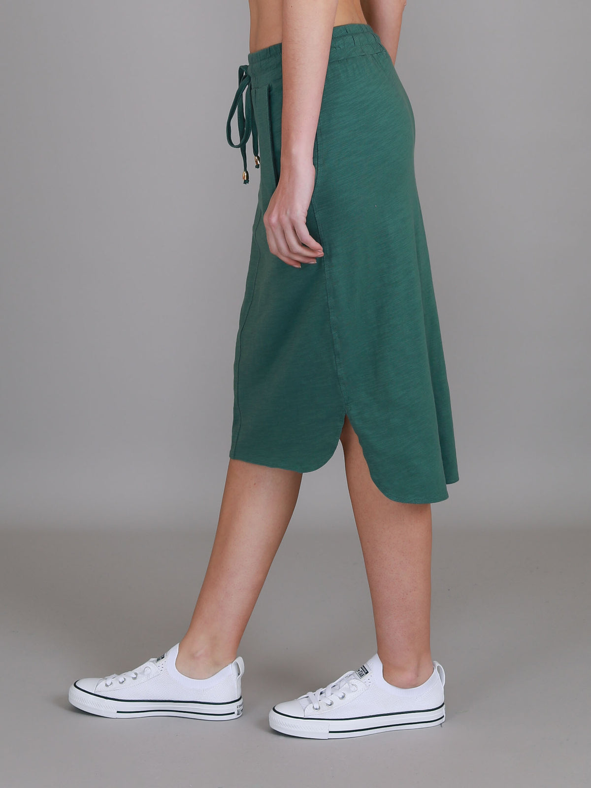 green cotton skirt