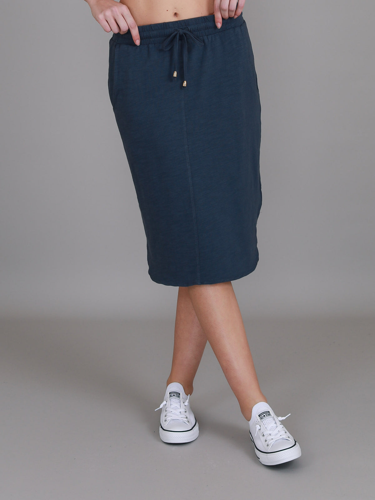 drawstring pencil skirt