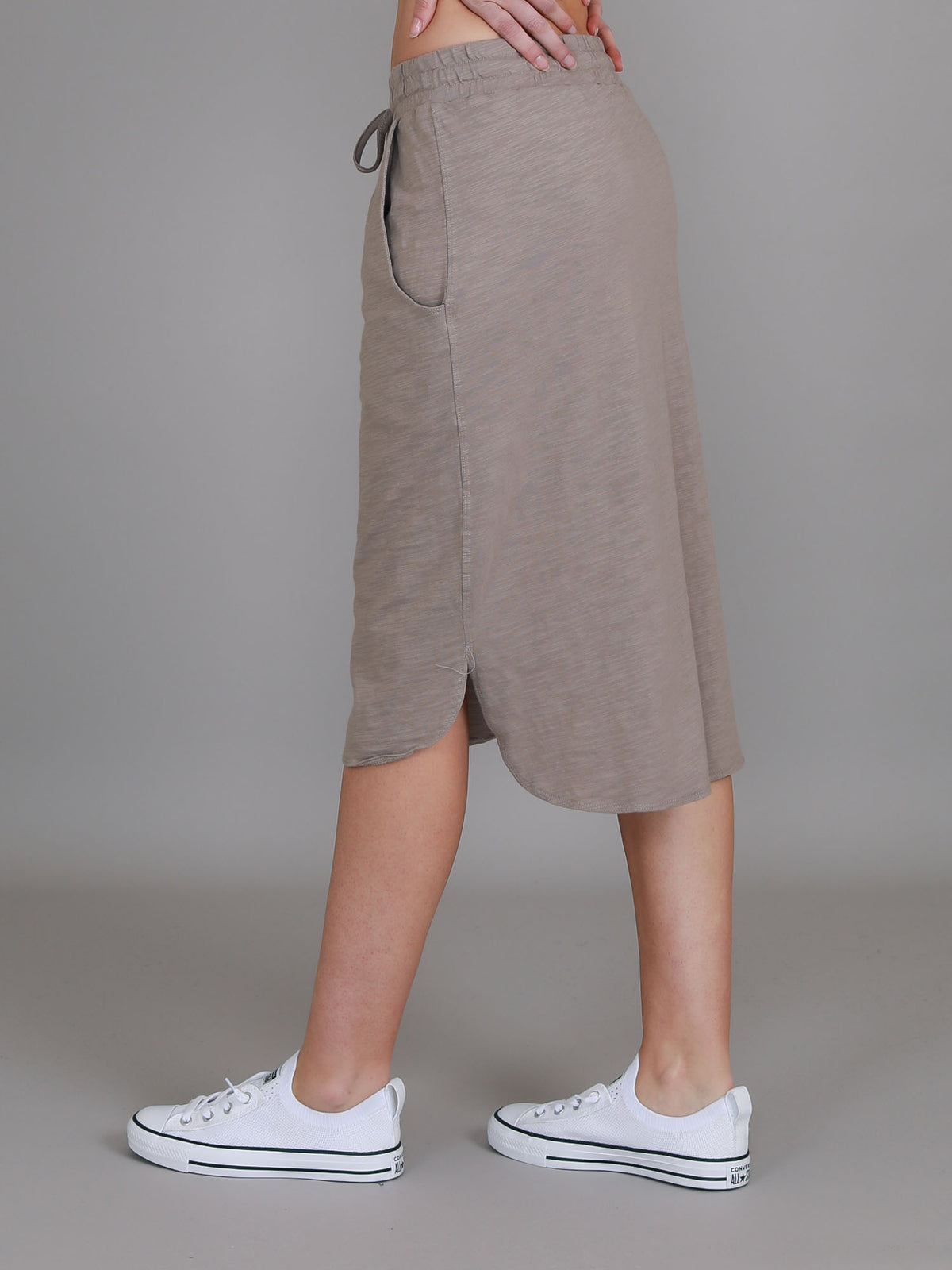 brown knee length skirt