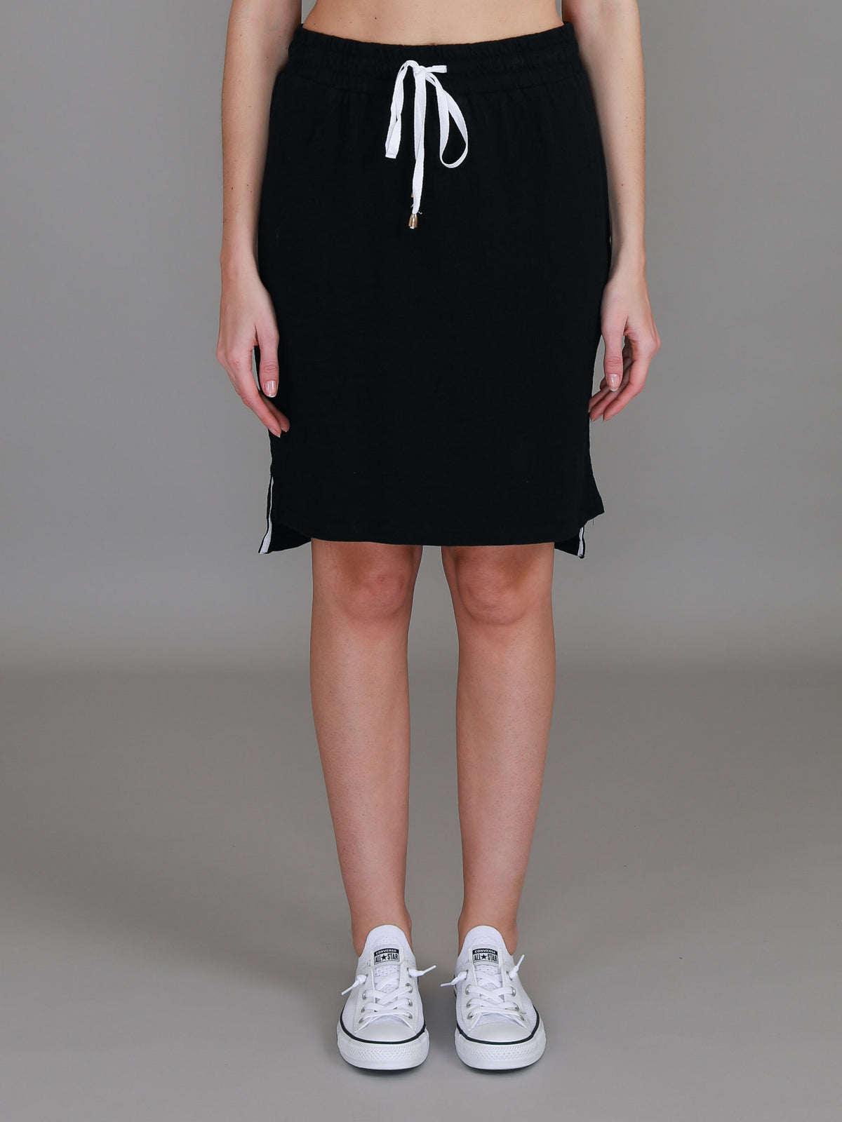 black drawstring skirt