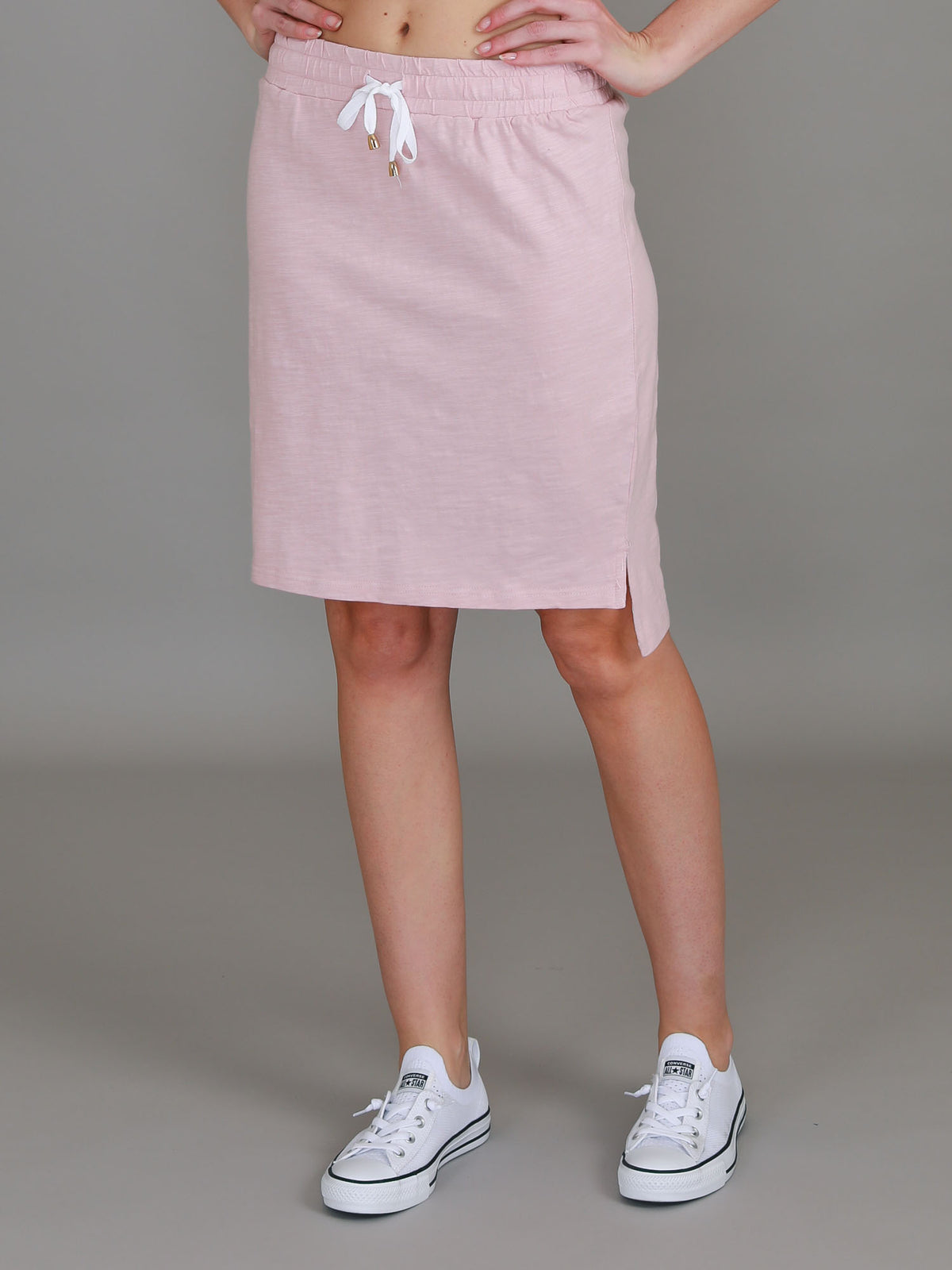 pink jersey skirt