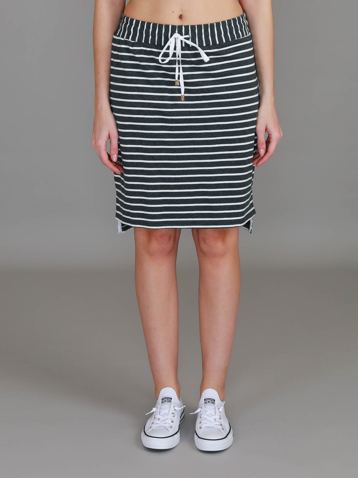 charcoal split skirt