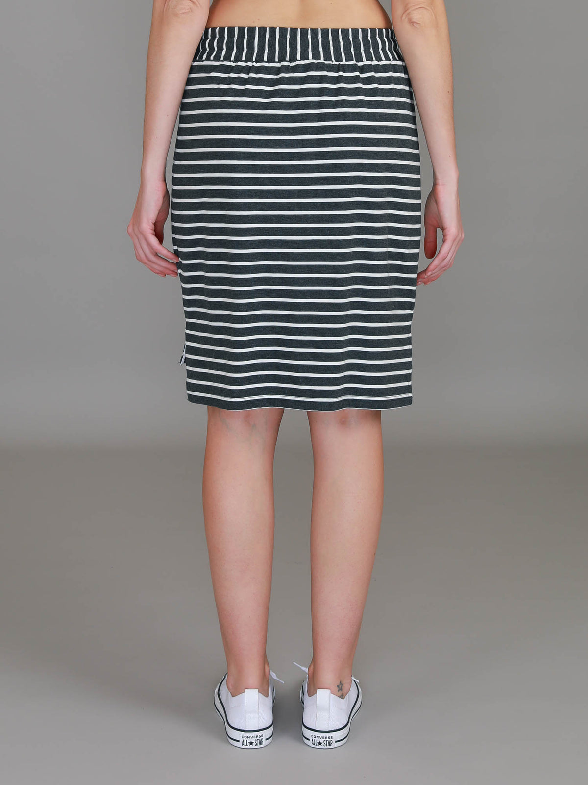 grey stripe skirt
