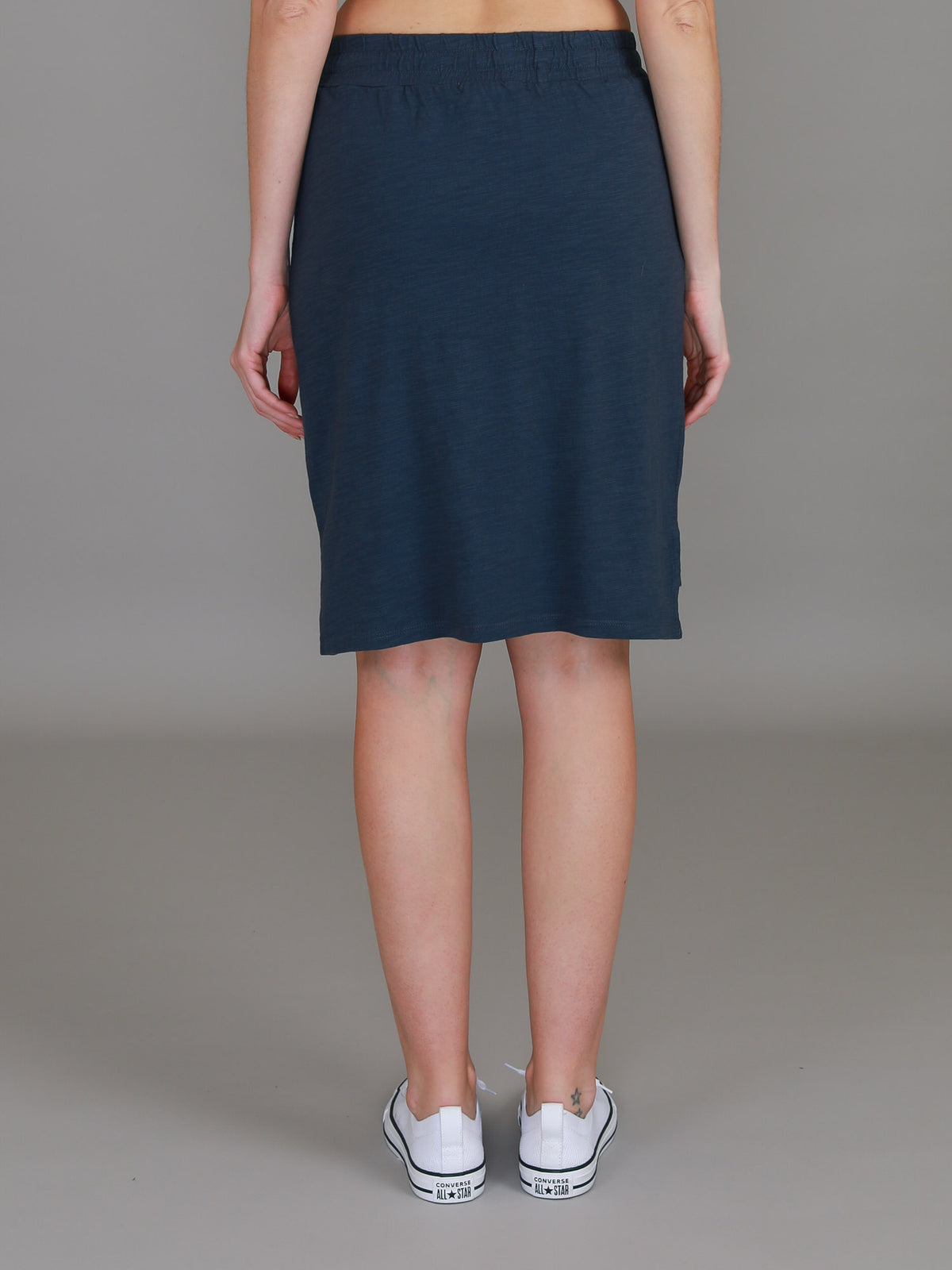 indigo split skirt