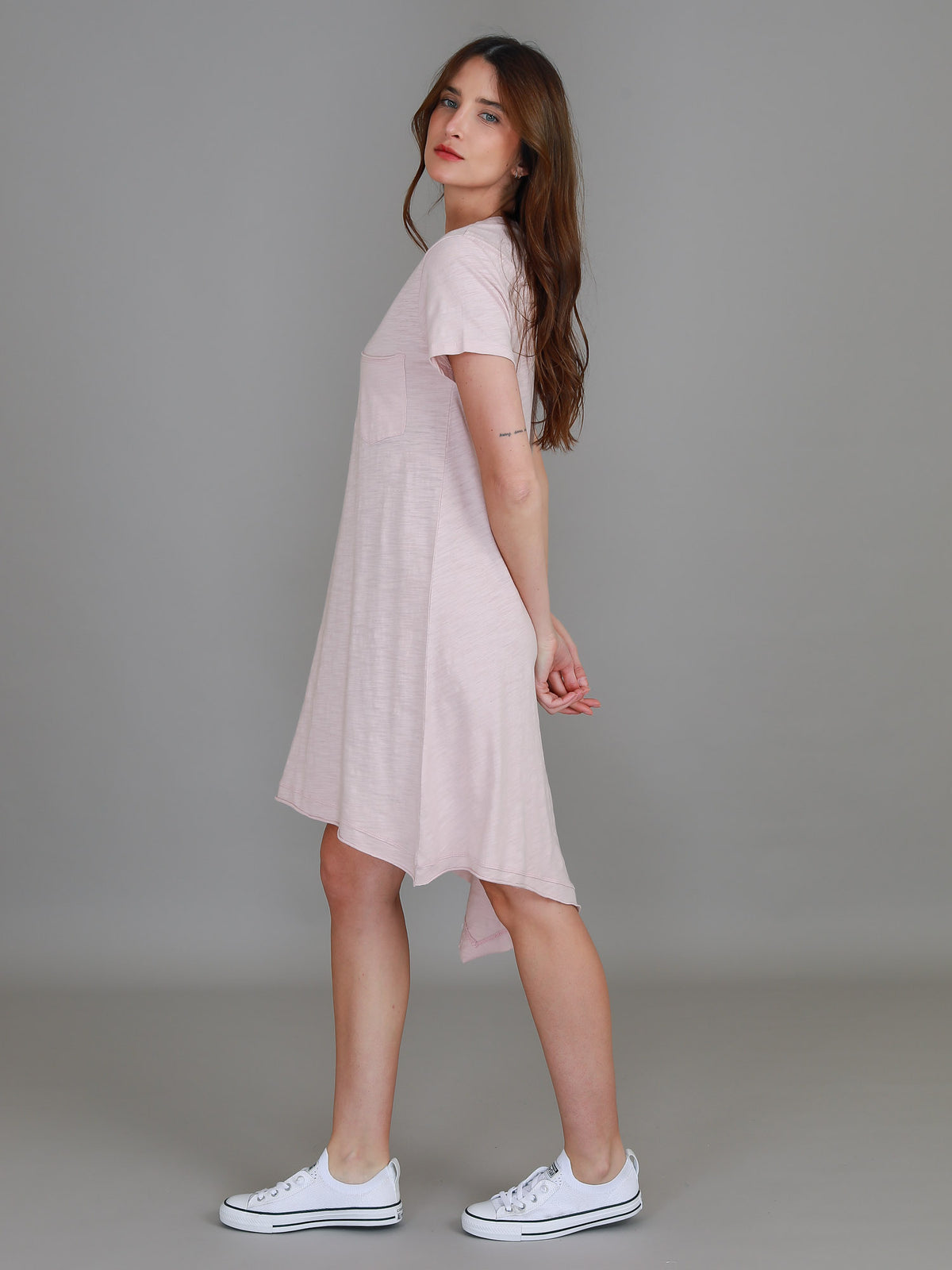 blush pocket dress
