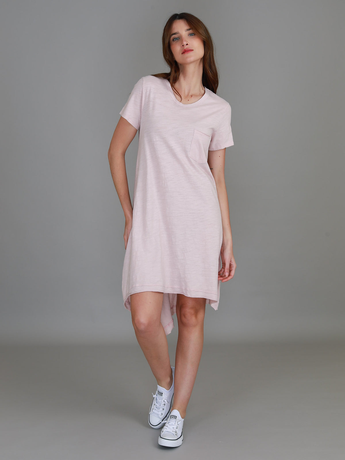 pink short sleeve dress