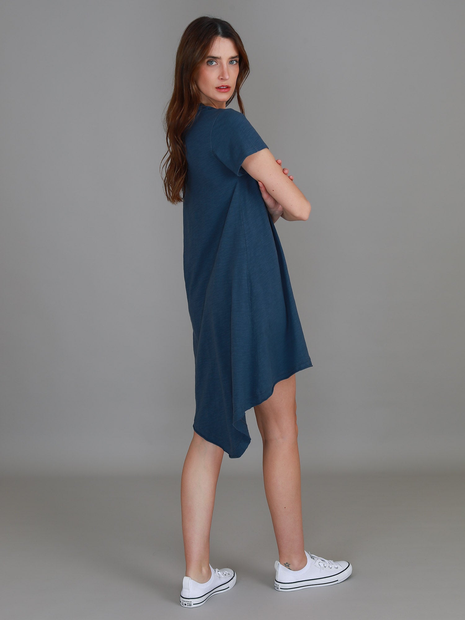 t shirt dress outfit #color_indigo