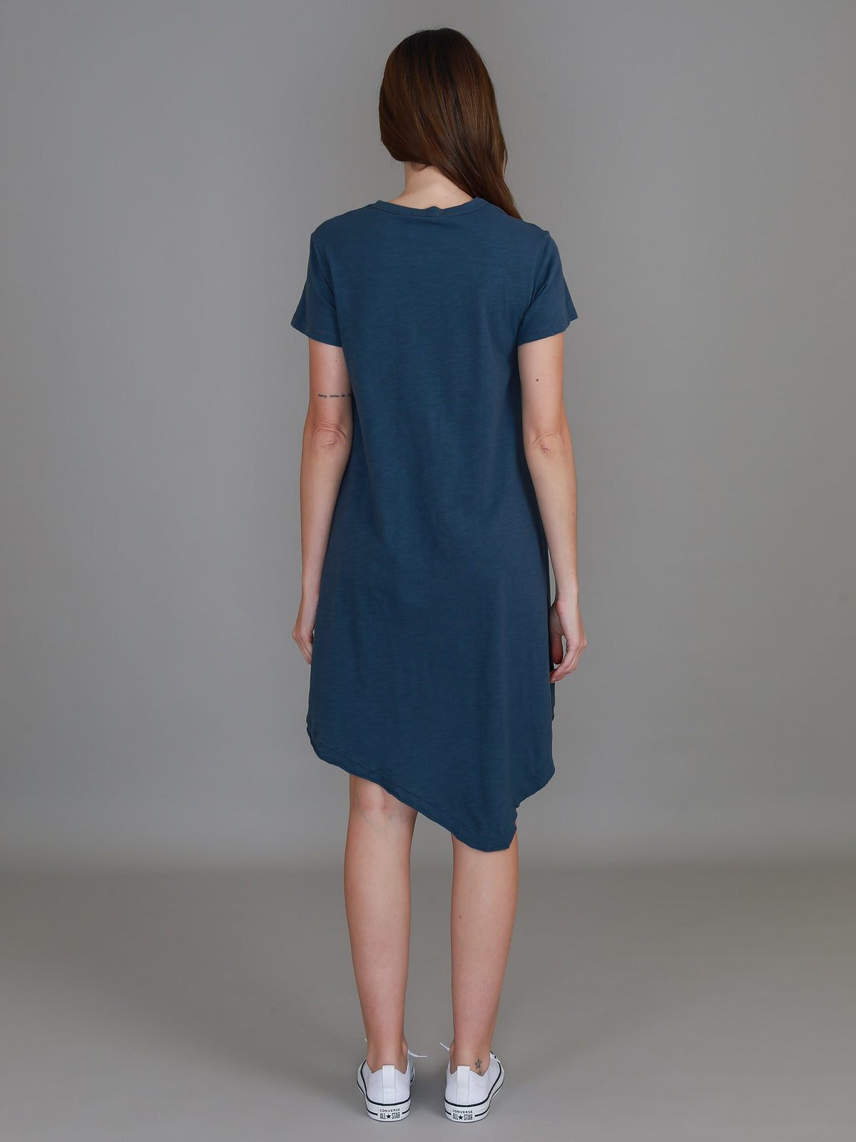 indigo tshirt dress knee length