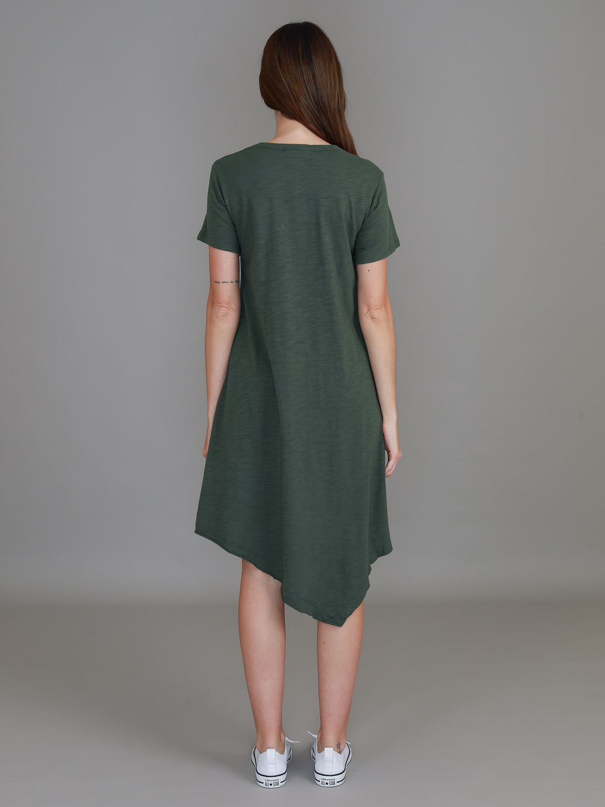 khaki tshirt dress knee length