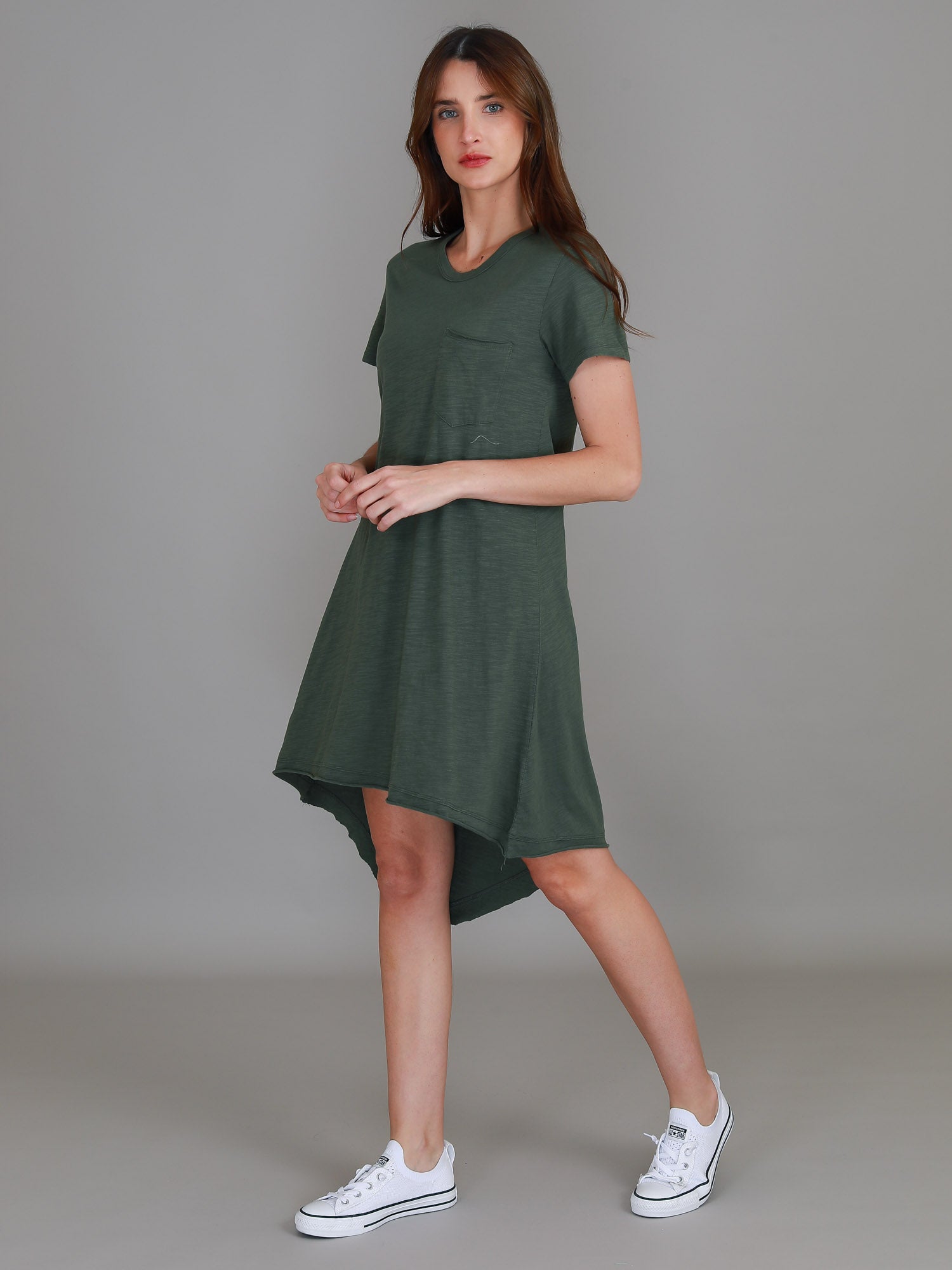 green t shirt dress #color_khaki