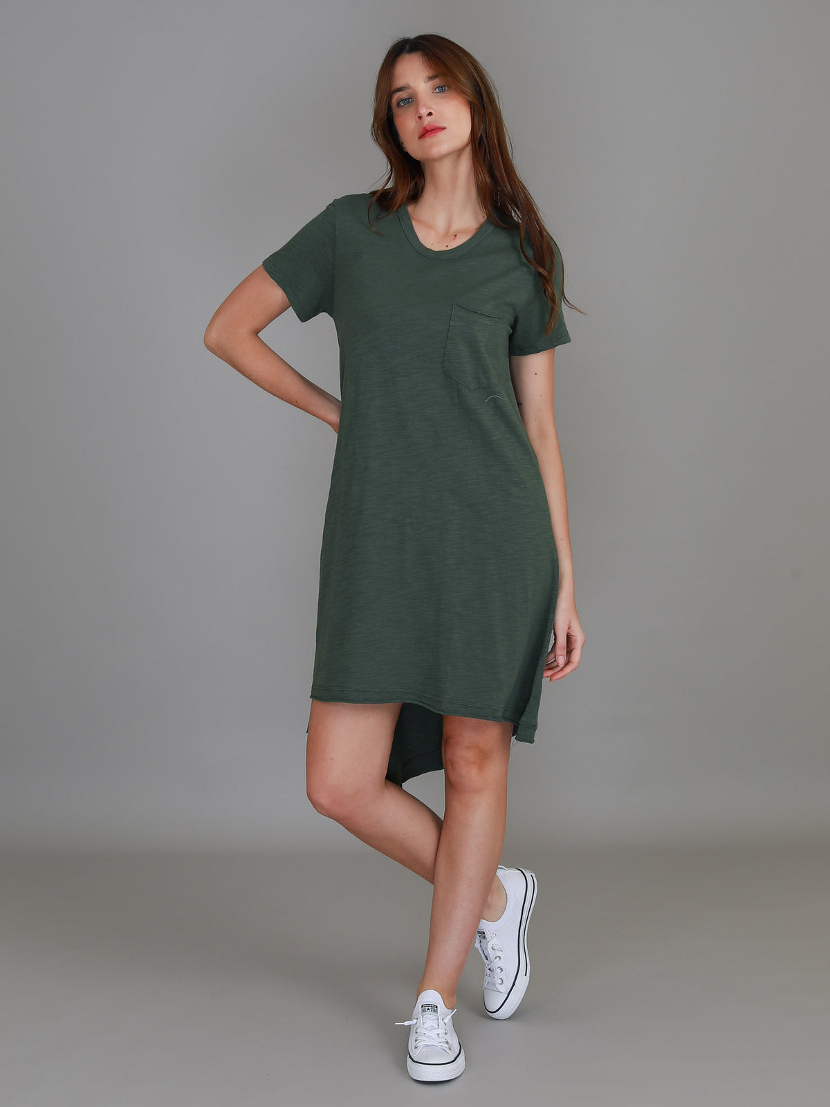 green short sleeve dress