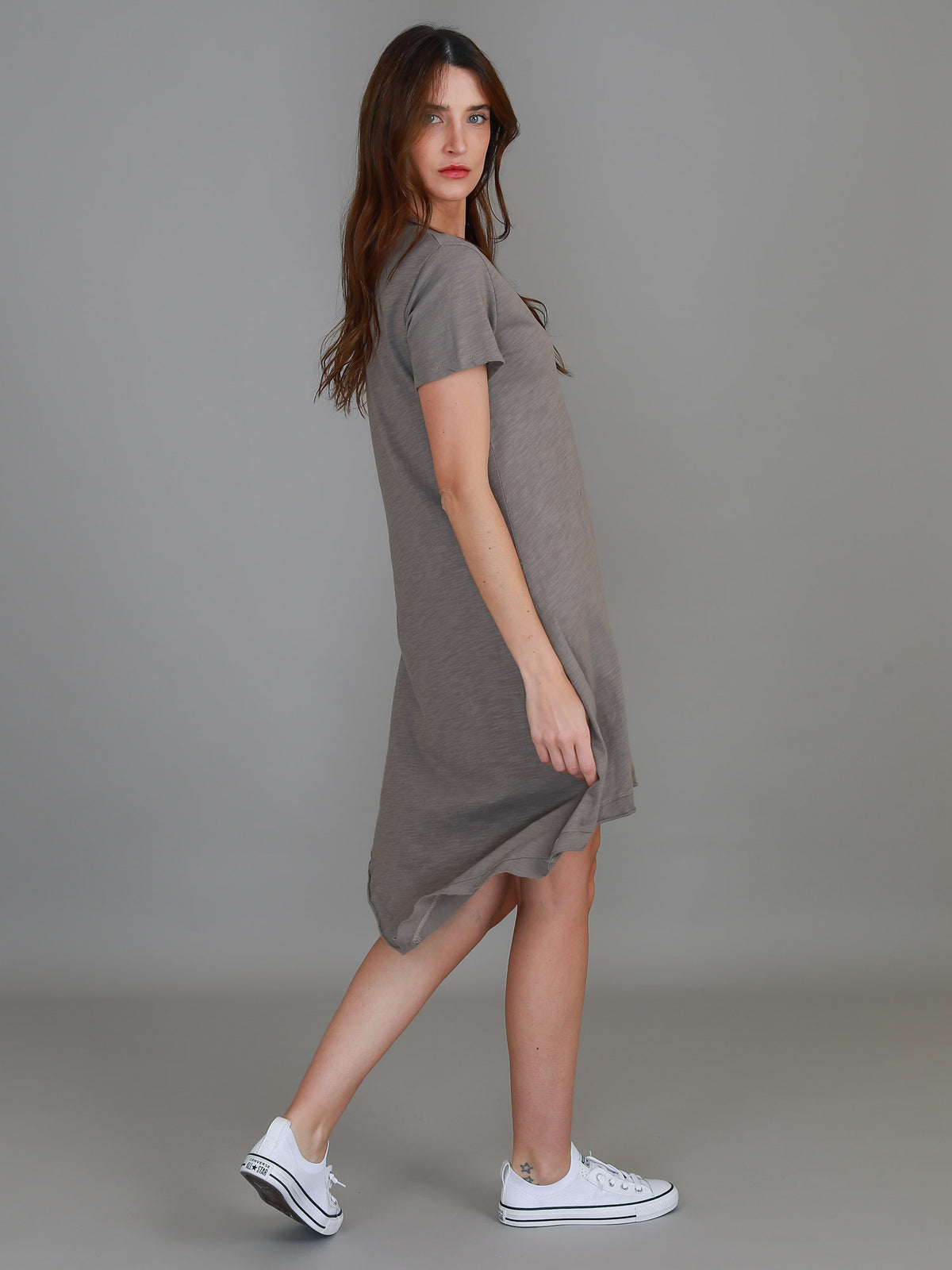 brown t shirt dress women