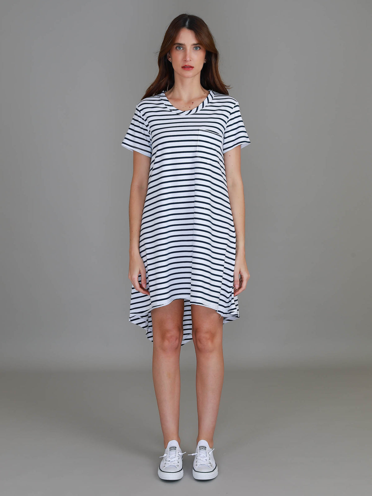 navy stripe t shirt dress