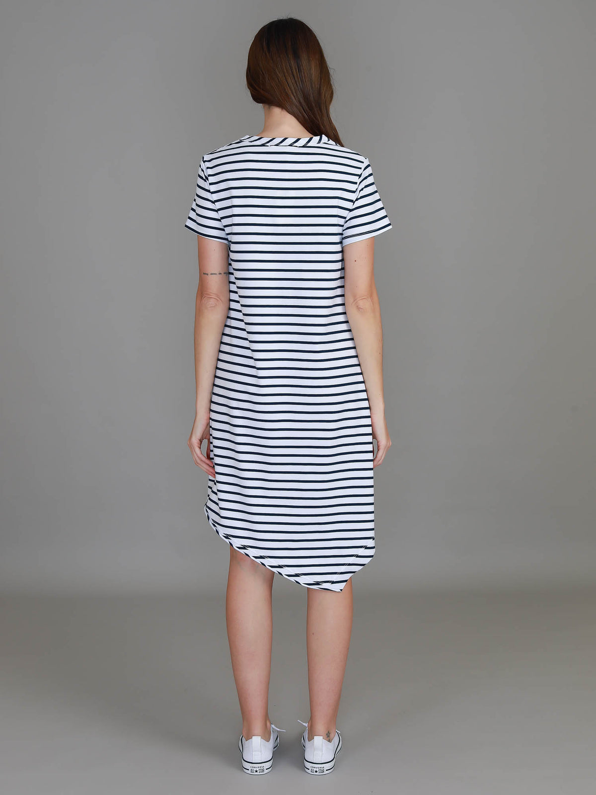 stripe tshirt dress knee length