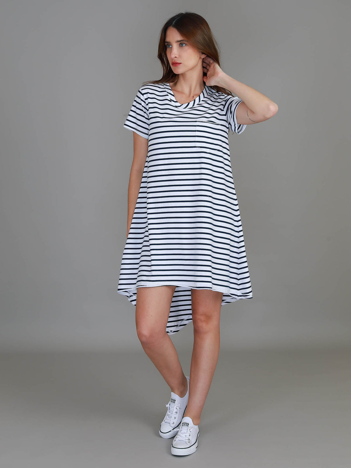 striped t shirt dress women