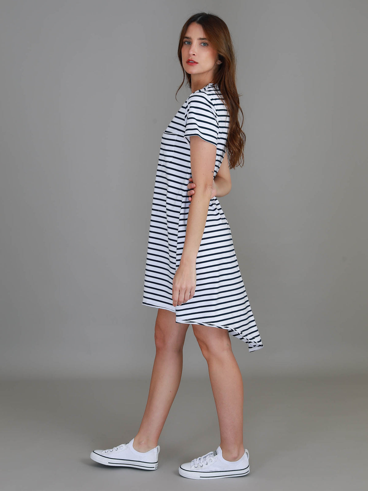 stripe pocket dress