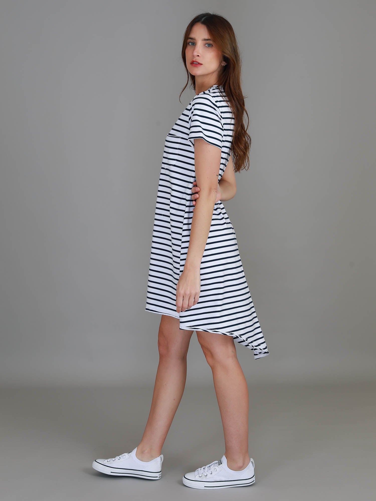 midi t-shirt dress #color_stripe