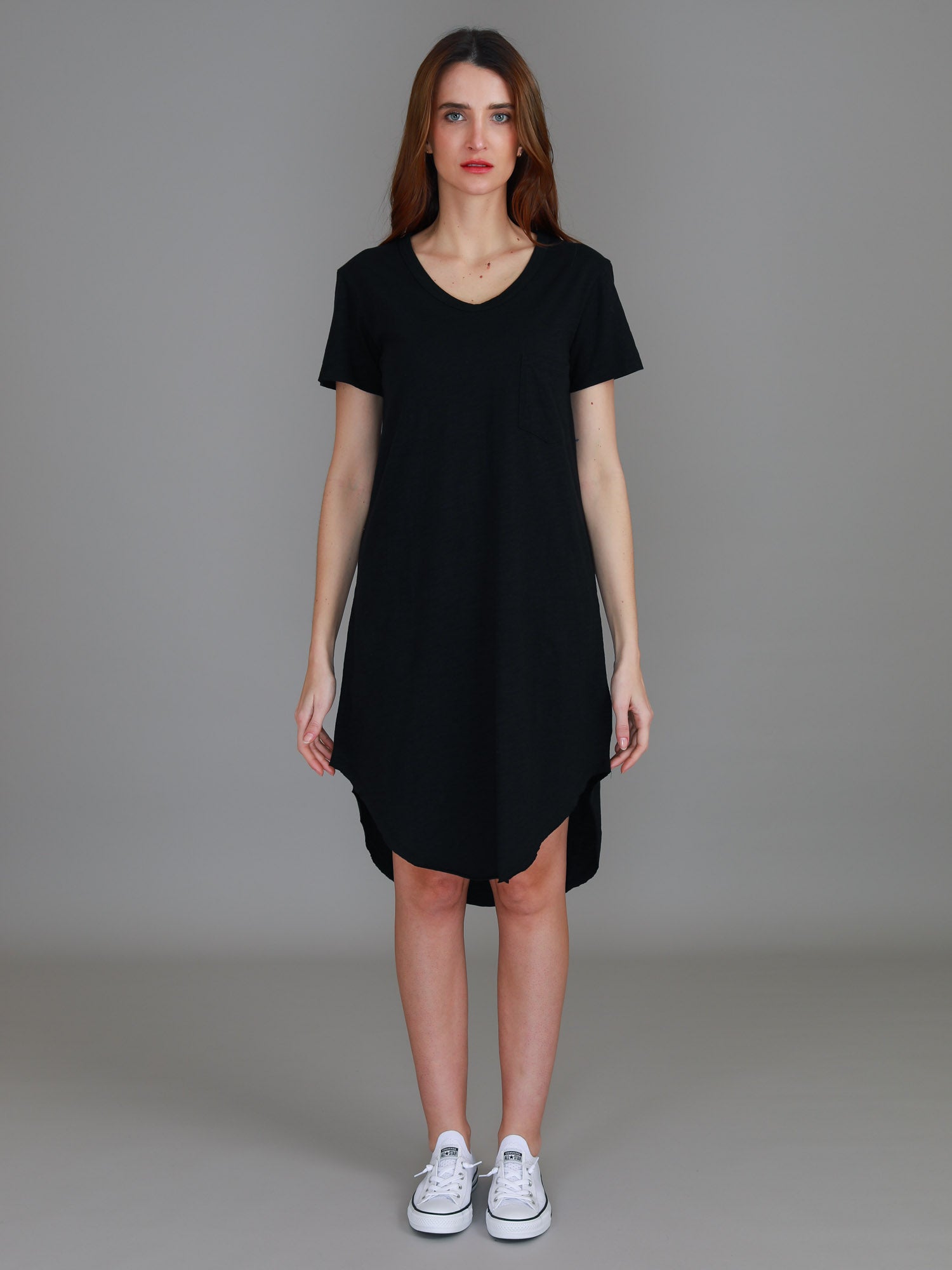 midi black dress #color_black