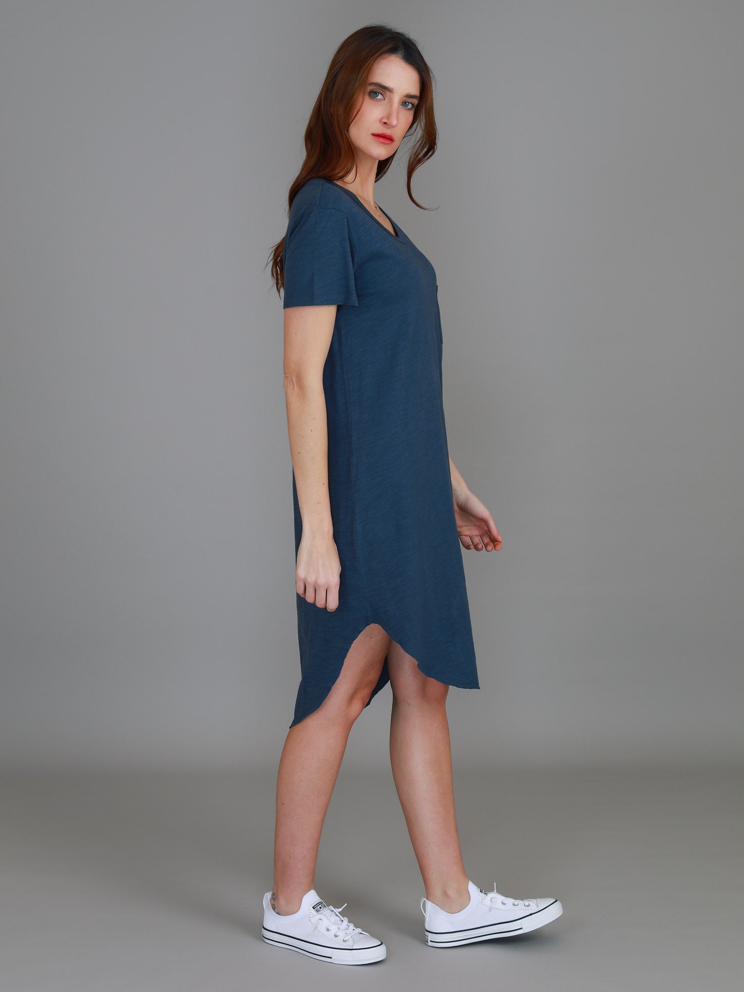 midi dress blue #color_indigo