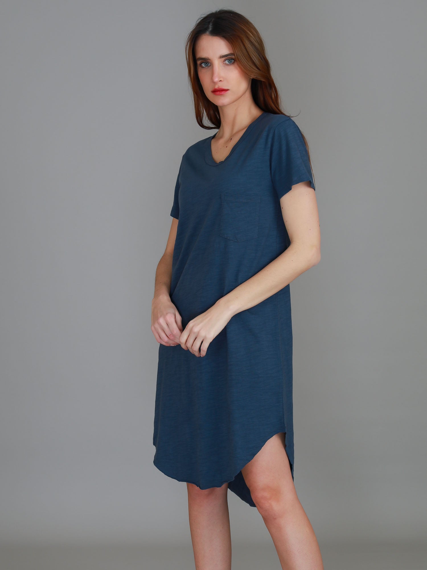 midi blue dress #color_indigo