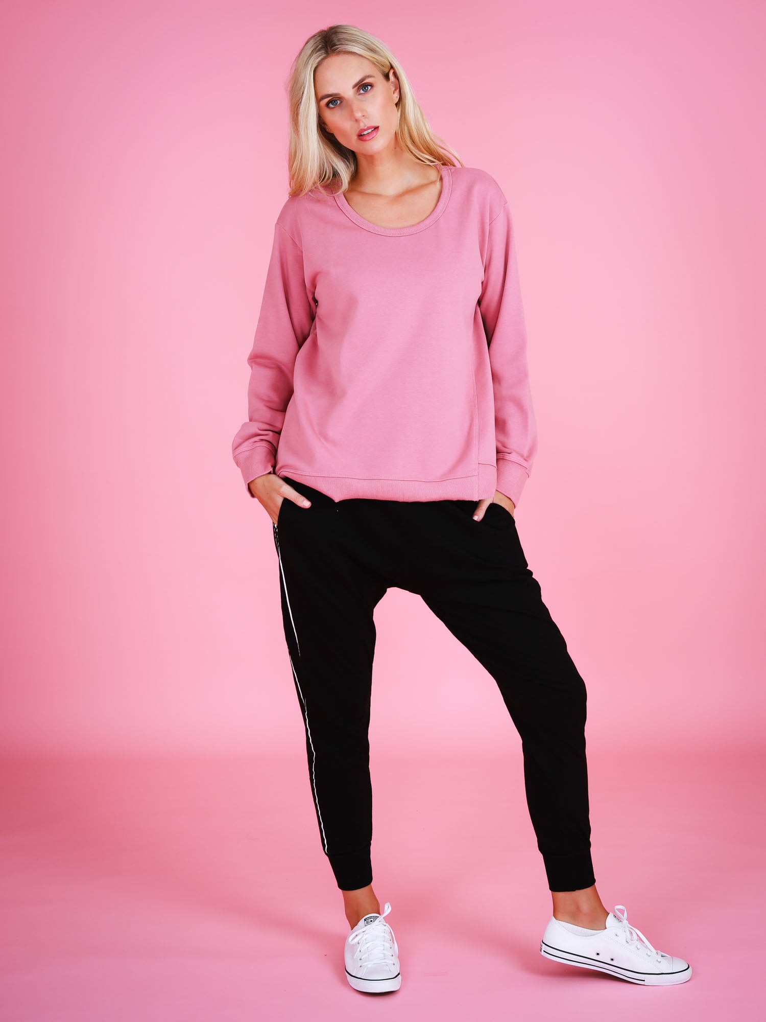 womens pink sweatshirts #color_tango pink