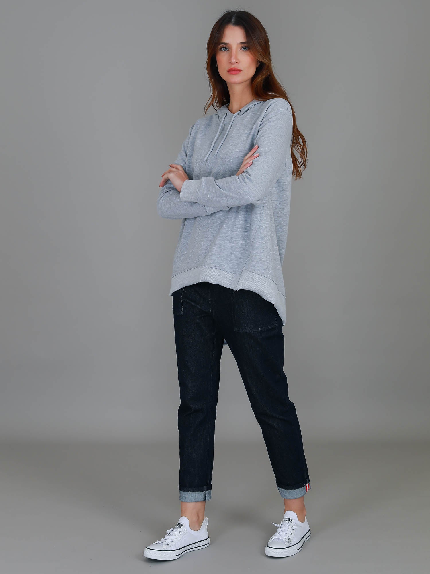 cotton hoodie #color_grey marle