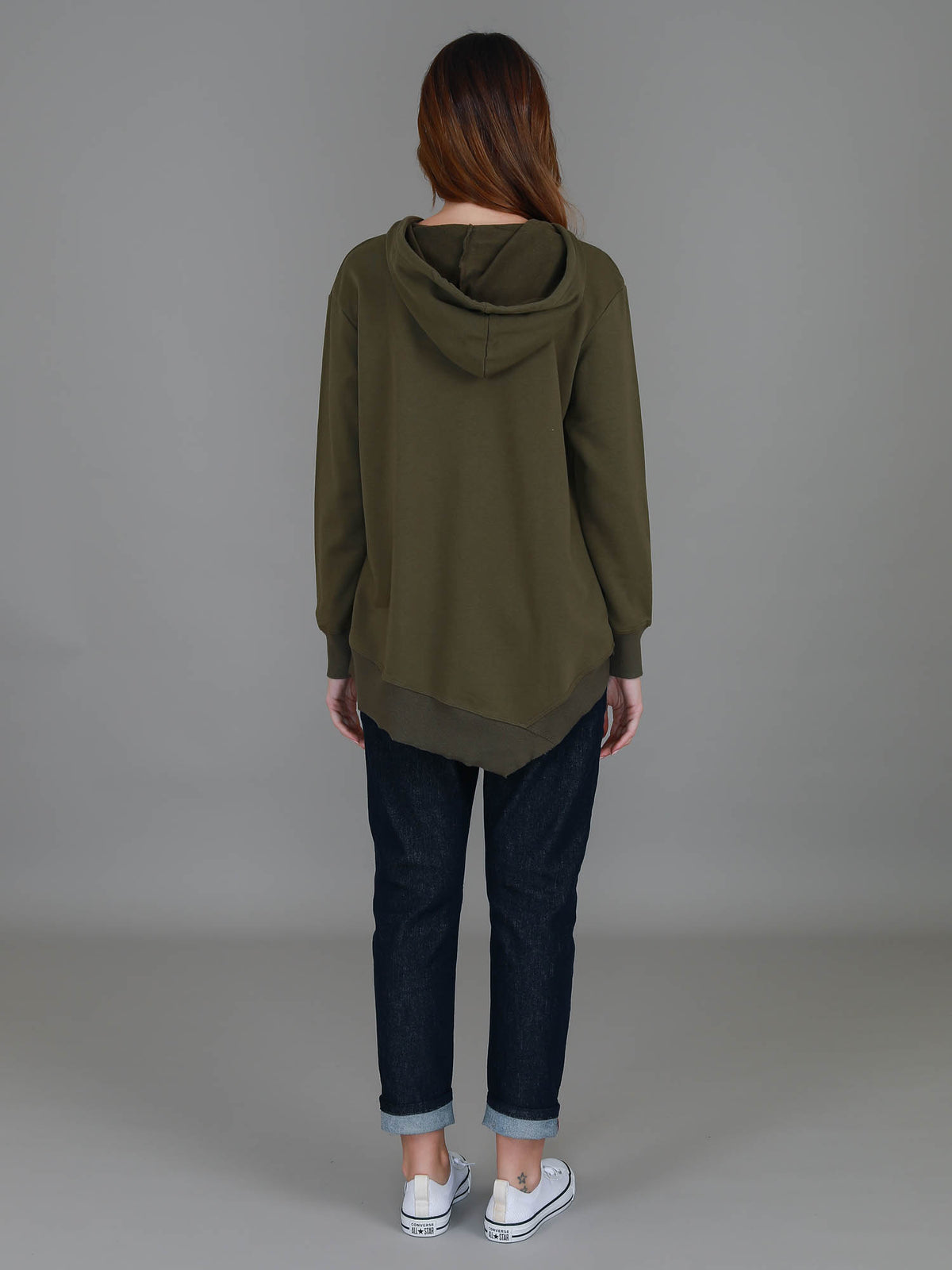 green hoodie