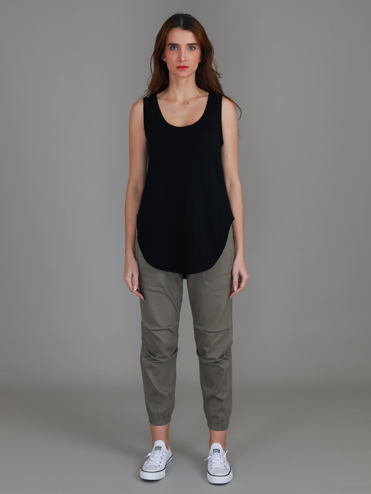 black cotton singlet